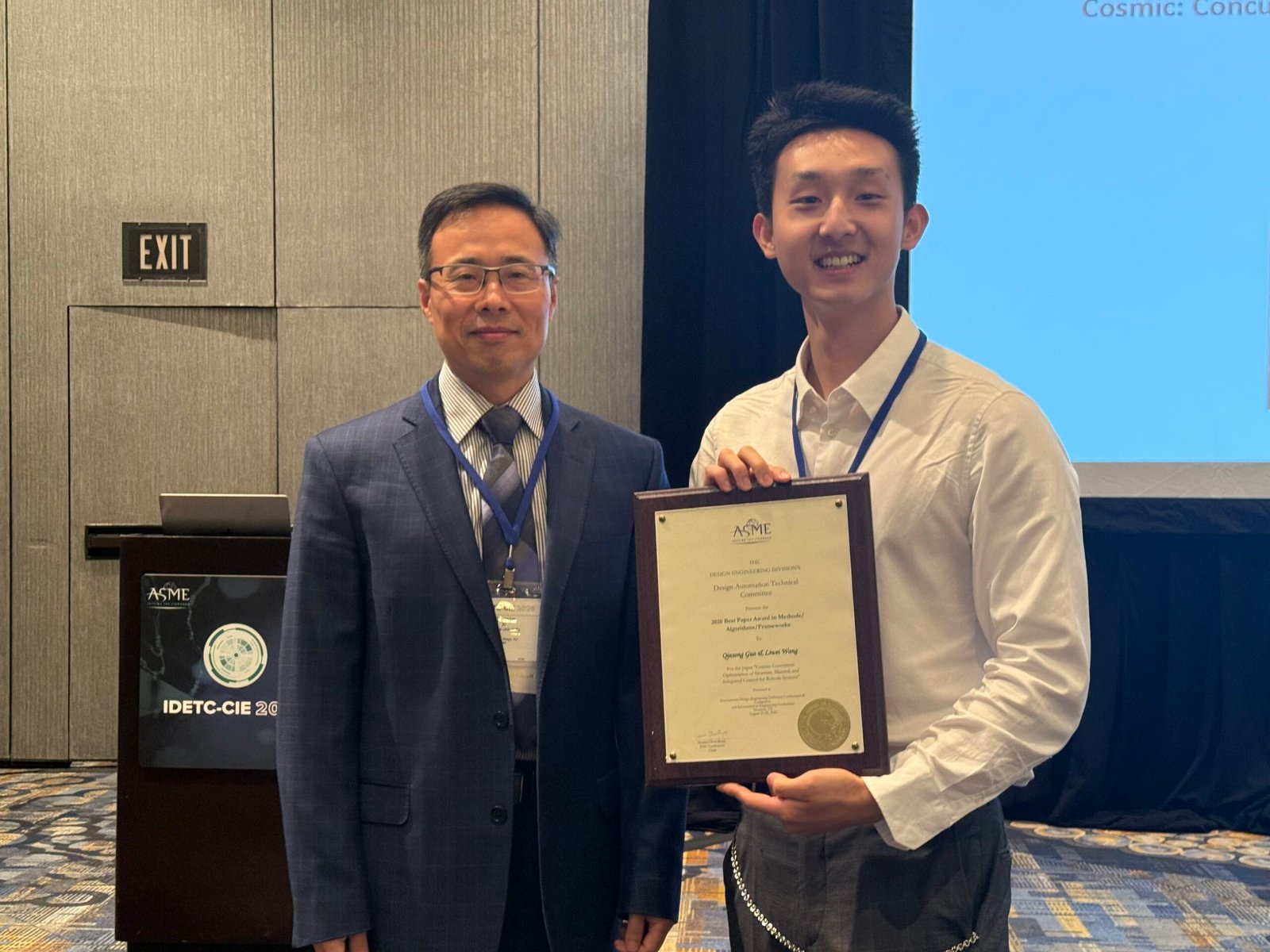 Tim received Best Paper Award